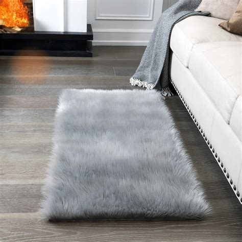 fuzzy gray rug